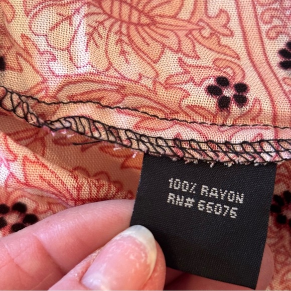 NWT Boho Me Collection Floral Wrap Blouse Top,Medium,Pink/Black, Spring Summer - Picture 7 of 10